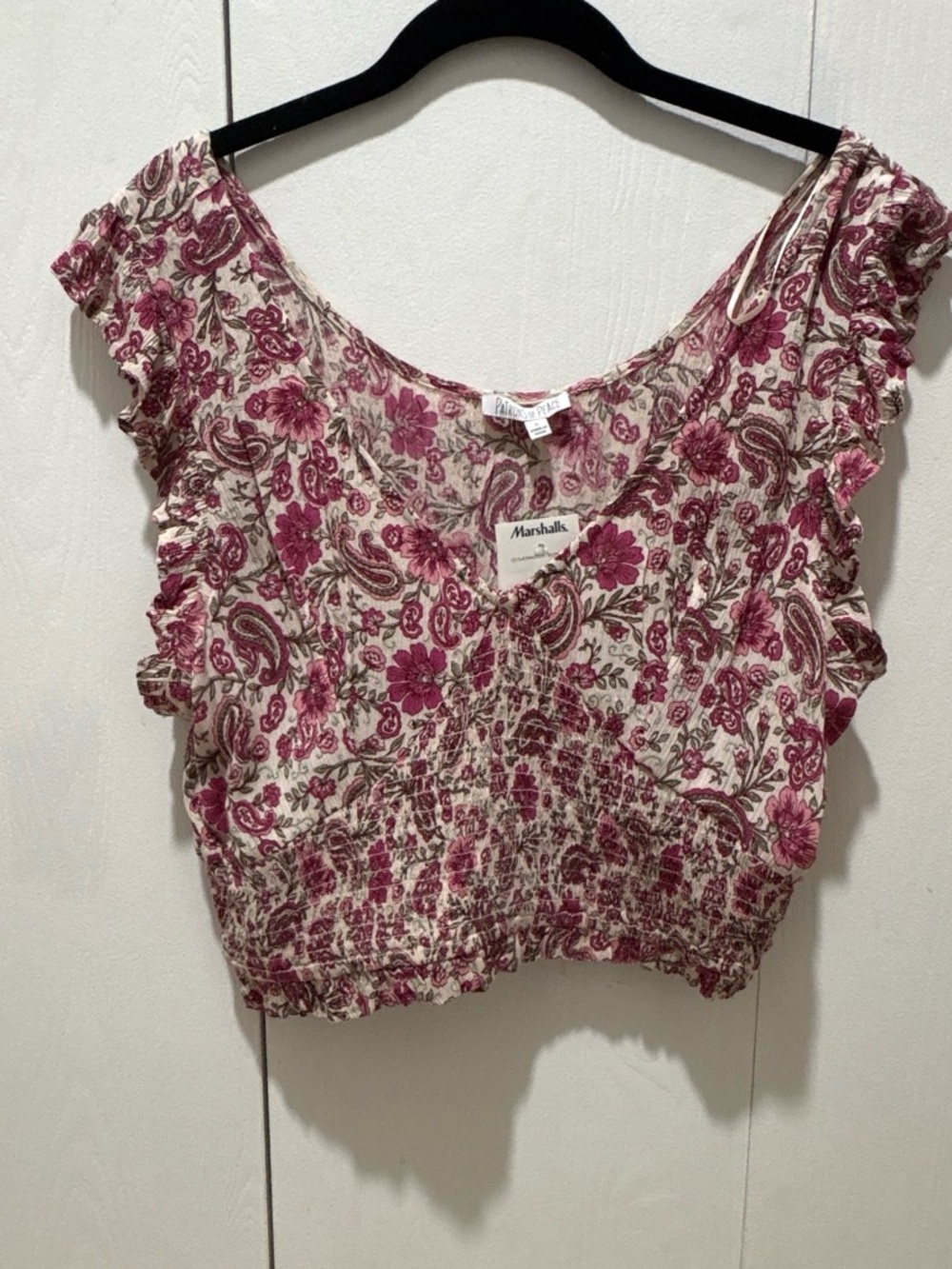 Patrons of Peace Pink Floral Paisley blouse - Picture 3 of 3